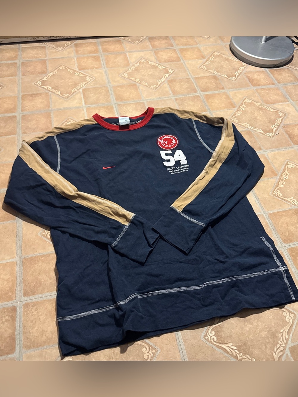 Vintage Y2K Nike 'New York Americans' Soccer Long Sleeve Shirt- Large